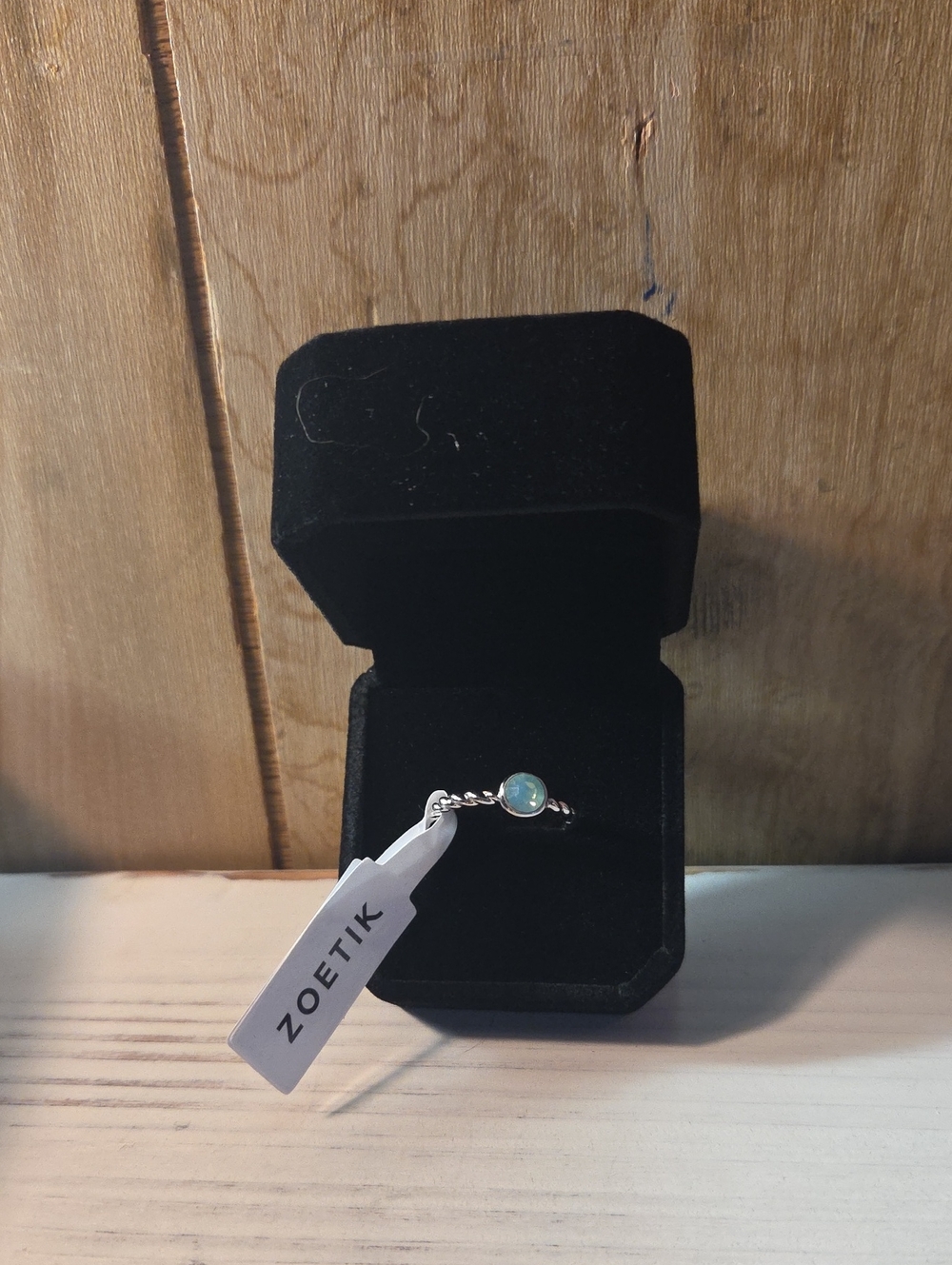 Zoetik Silver Ring with Blue-Green Stone